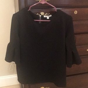 Black bell sleeve top